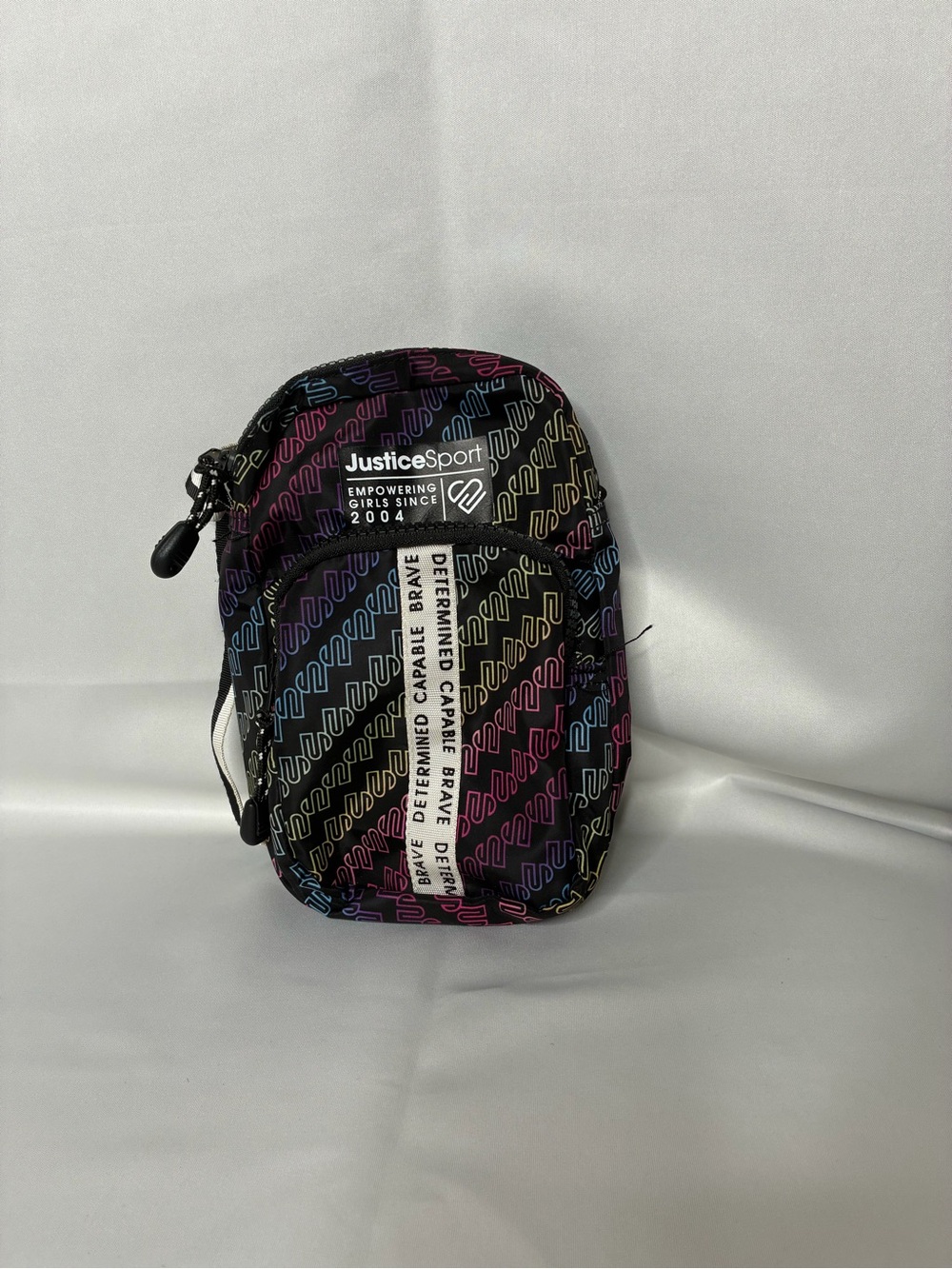 Justice Black Multi Logo Belt Bag